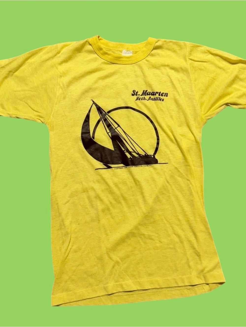 Vintage 70s St. Maarten Tourist Souvenir Tee Shirt